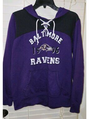 BALTIMORE RAVENS womens XL Team Apparel 1st & Fashion PURPLE distressed graphics